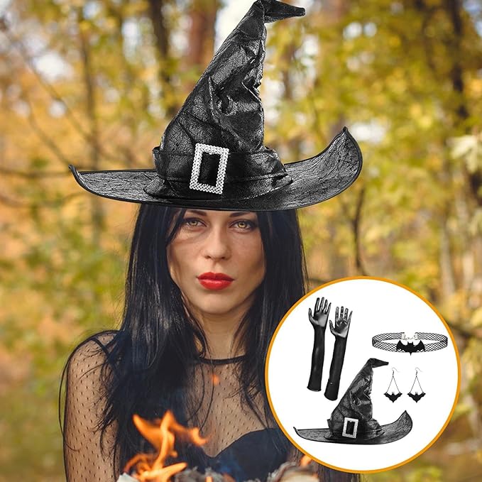 Amazon.co.jp: ハロウィン魔女帽子、魔女コスチュームゴシック